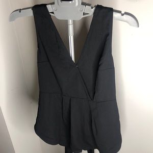 Black open back and tied tank top